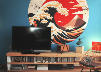 Hokusai impression mur exemple